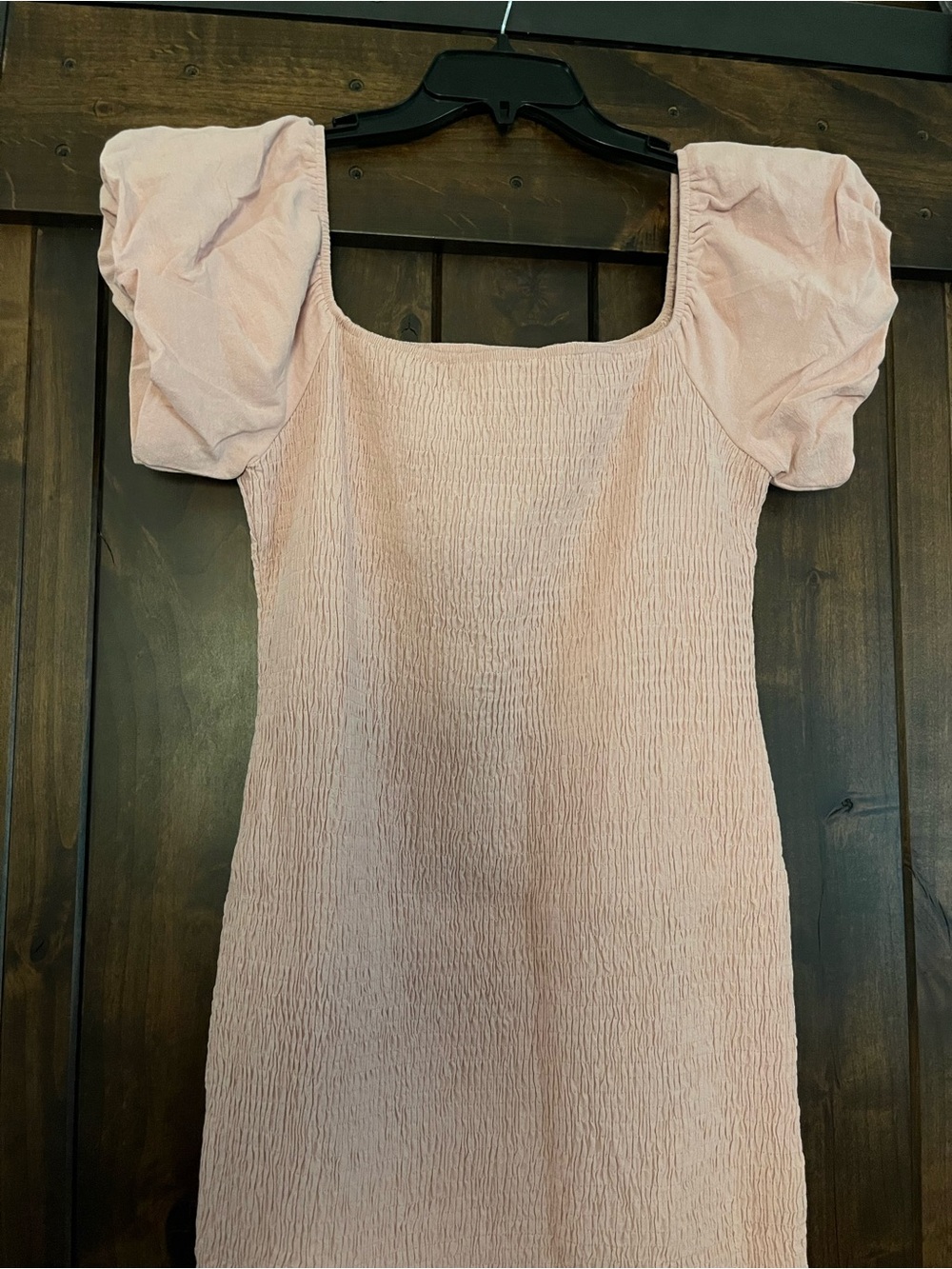 Simplee Apparel Pink Puff Sleeve Midi Dress